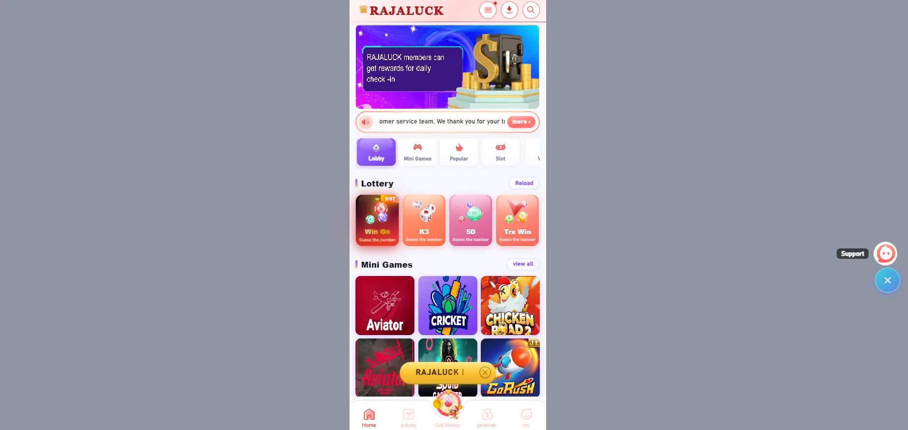 Raja Luck app download on Android